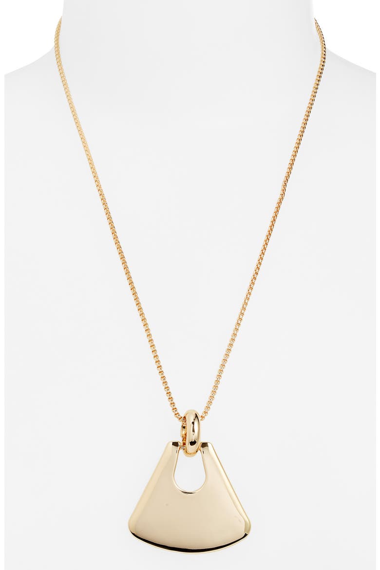 Curved Charm Pendant Necklace, Alternate, color, GOLD