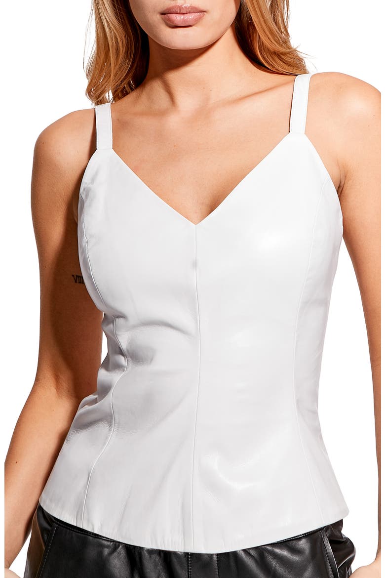 Reagan Recycled Leather Tank, Main, color, WHITE