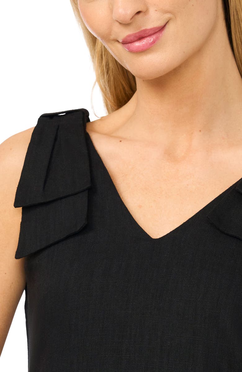 CeCe Bow Shoulder Shift Minidress, Alternate, color, Rich Black