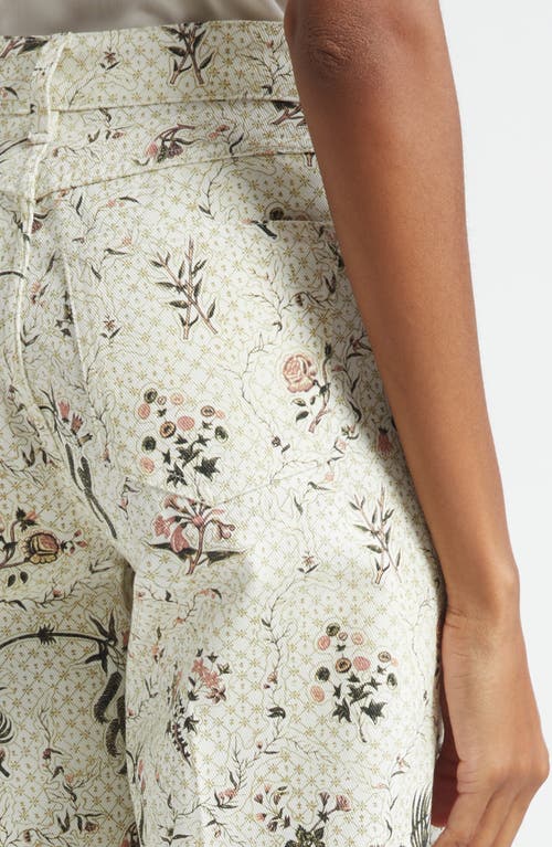Giambattista Valli Floral Print Wide Leg Jeans In Neutral
