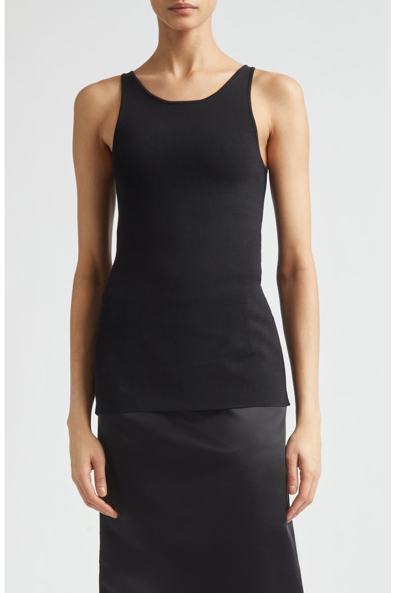 Classic Compact Knit Tank, Main, color, BLACK