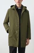 MANGO Water Repellent Parka with Removable Hood