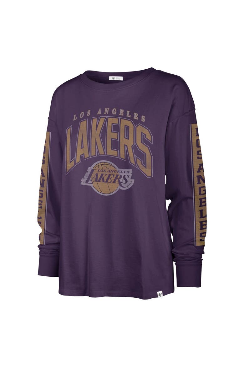 Women's '47 Purple Los Angeles Lakers Tomcat Long Sleeve T-Shirt, Alternate, color, Purple