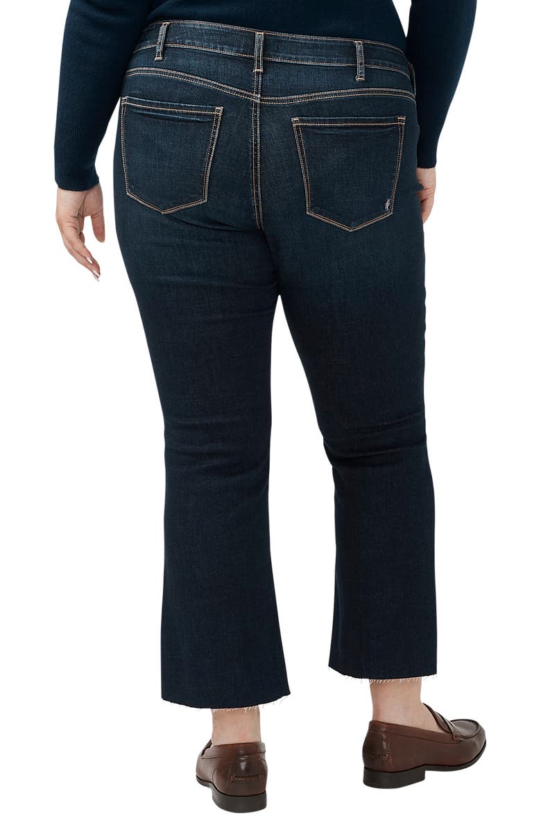 Silver Jeans Co. Suki Curvy Raw Hem Mid Rise Kick Flare Jeans, Alternate, color, Indigo