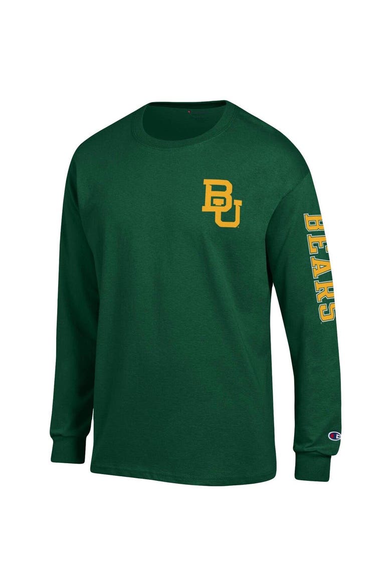 Men's Champion Green Baylor Bears Team Stack Long Sleeve T-Shirt, Alternate, color, Green