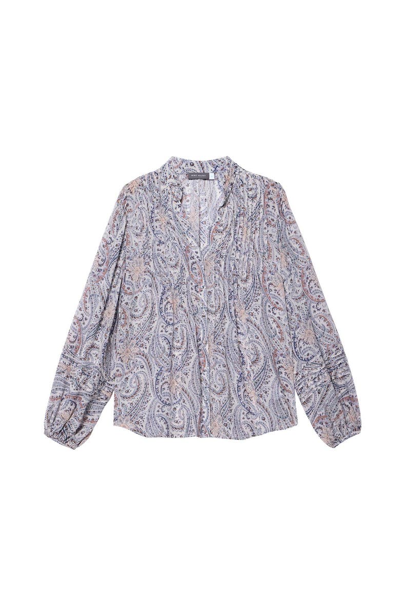 Paisley Print Blouse, Alternate, color, Camel