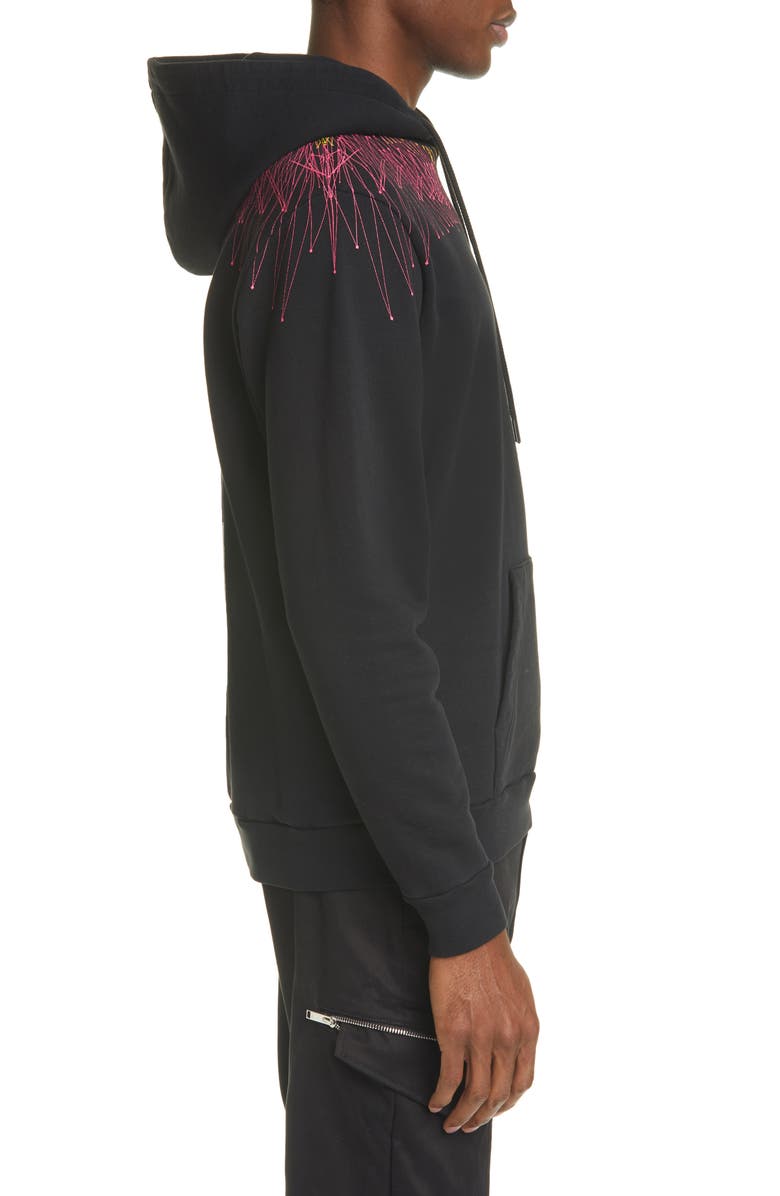 Marcelo Burlon Bézier Wings Graphic Cotton Hoodie, Alternate, color, 