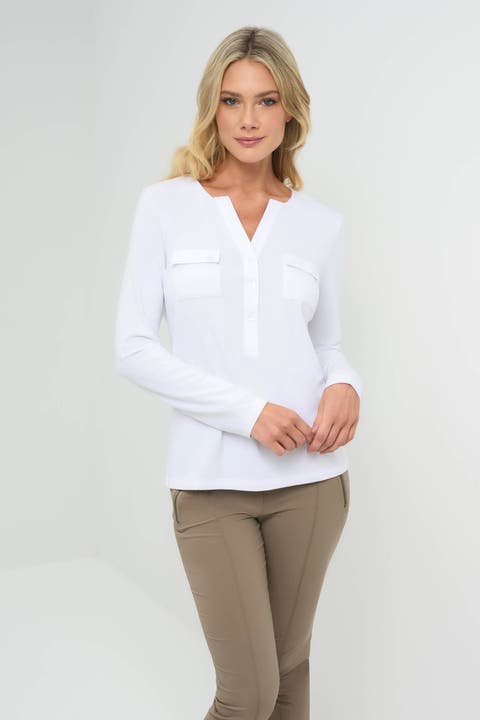 Calista Roll up Henley Top