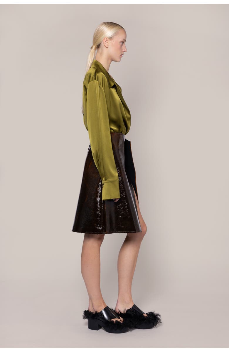 Roksanda Adil Faux Leather Skirt, Alternate, color, 302Gingerbread