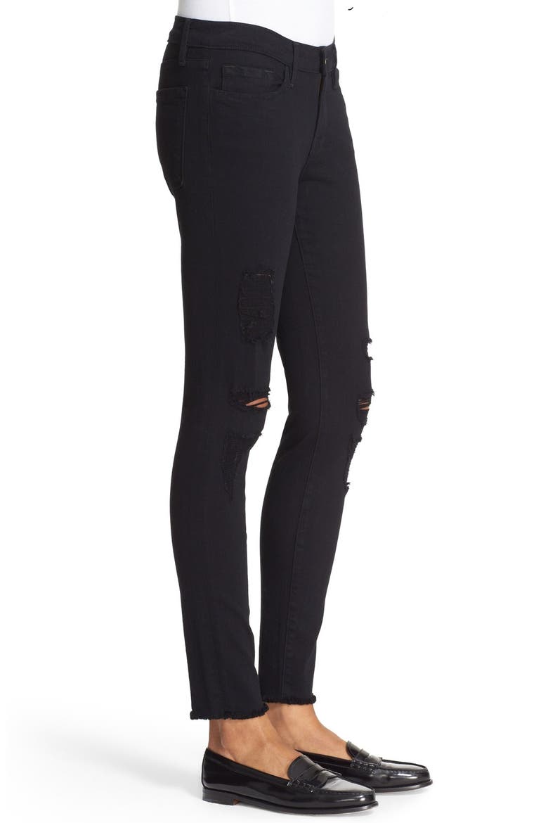 'Le Skinny de Jeanne' Ripped Jeans, Alternate, color, NOIR JEFFERSON