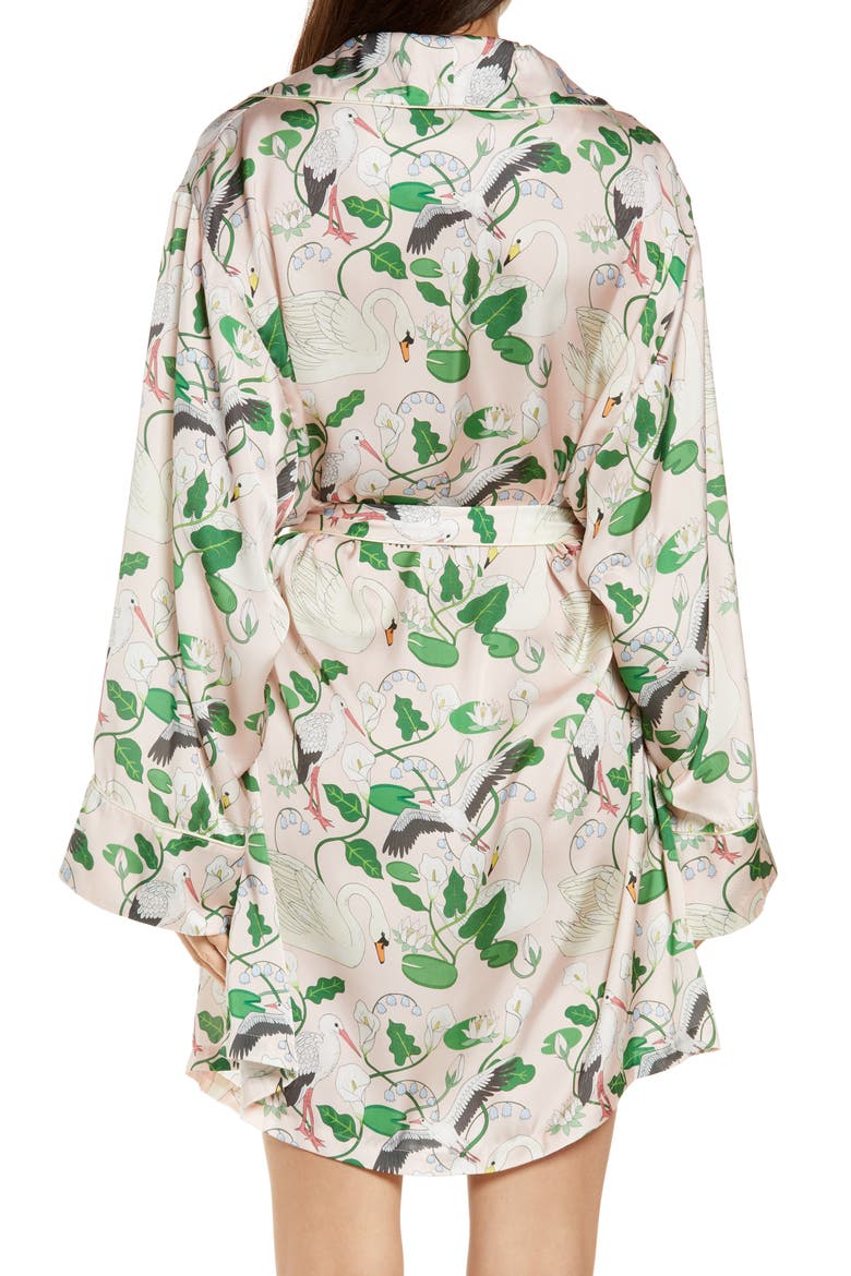 Botanical Garden Wrap Robe, Alternate, color, PEACH