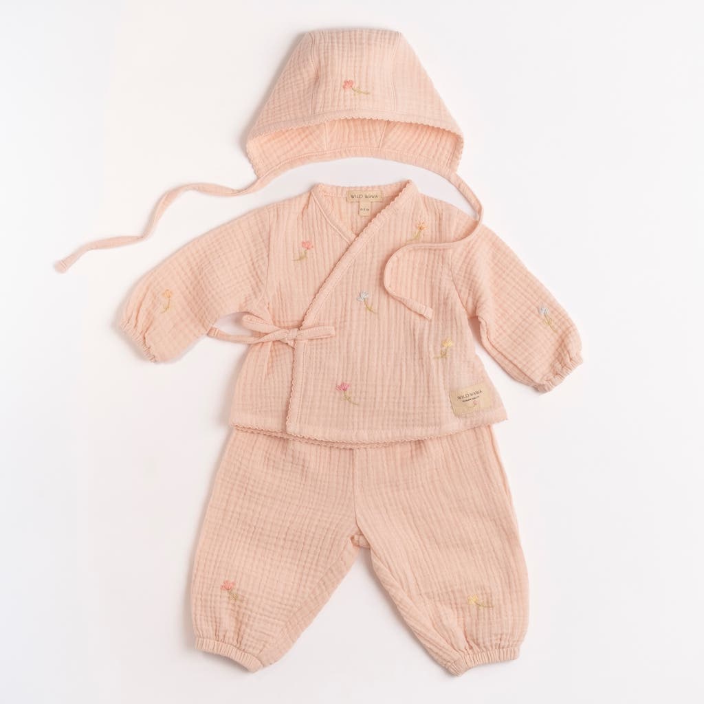 Wild Wawa Gauze Bundle Set In Pink