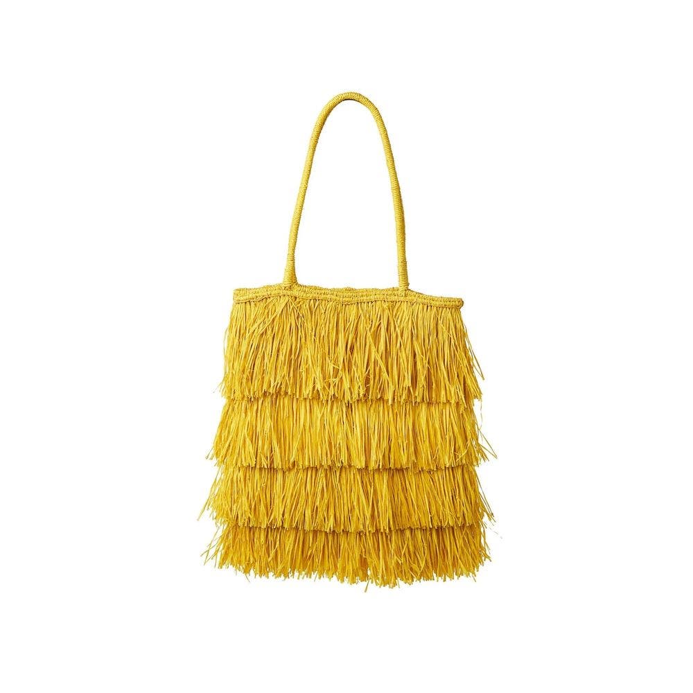 The Sasha Raffia Tote Bag, Main, color, Yellow