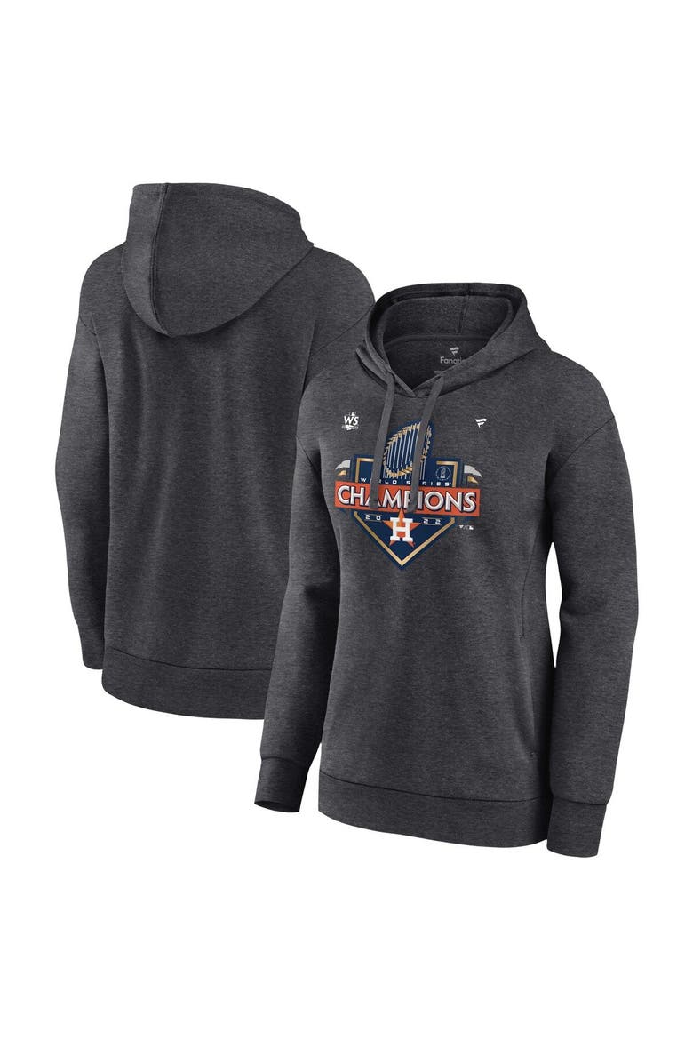 Women's Fanatics Branded Heather Charcoal Houston Astros 2022 World Series Champions Locker Room Plus Size Pullover Hoodie, Main, color, Heather Charcoal