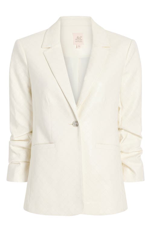 Cinq À Sept Khloe Quilted Faux Leather Blazer In White