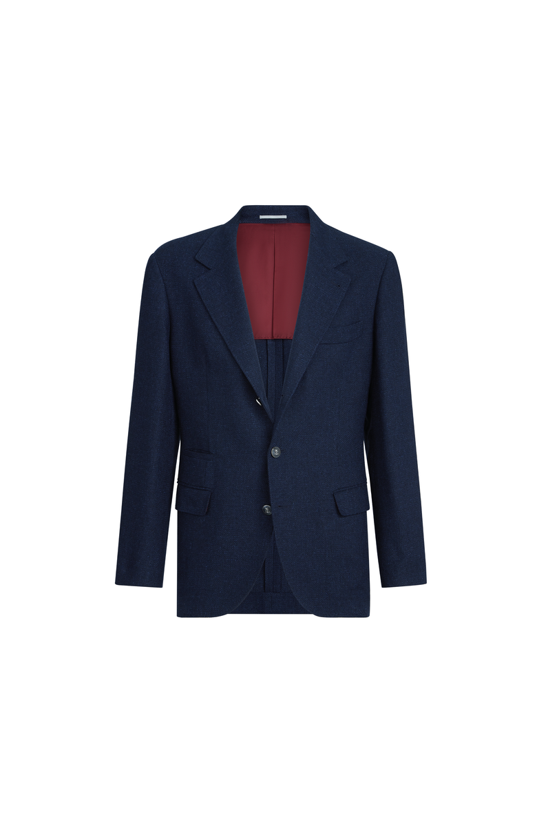 Brunello Cucinelli Hopsack deconstructed blazer, Main, color, Navy Blue