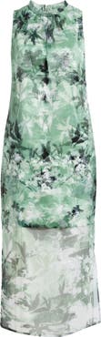 Vince Camuto Floral Semisheer Organza Midi Dress