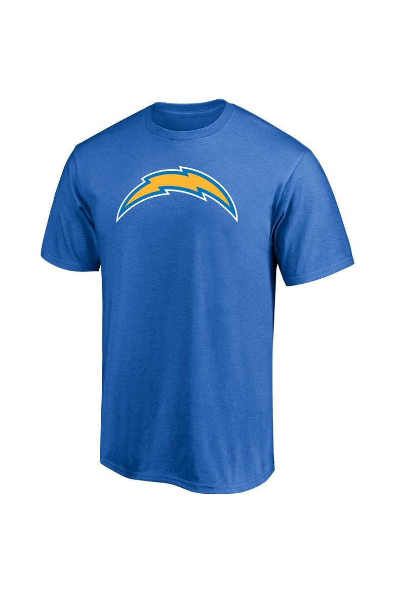 Men's Fanatics Branded Justin Herbert Powder Blue Los Angeles Chargers Player Icon Name & Number T-Shirt, Alternate, color, POWDER BLUE