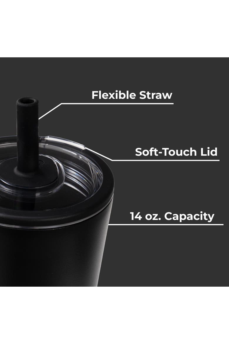 Everyday Tumbler - Ceramic-Lined Insulated Tumbler with Straw and Soft-Touch Lid, Cup Holder Friendly, Alternate, color, Black