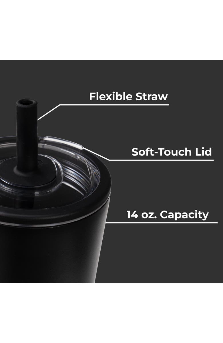 HydroJug Everyday Tumbler - Ceramic-Lined Insulated Tumbler with Straw and Soft-Touch Lid, Cup Holder Friendly, Alternate, color, Black