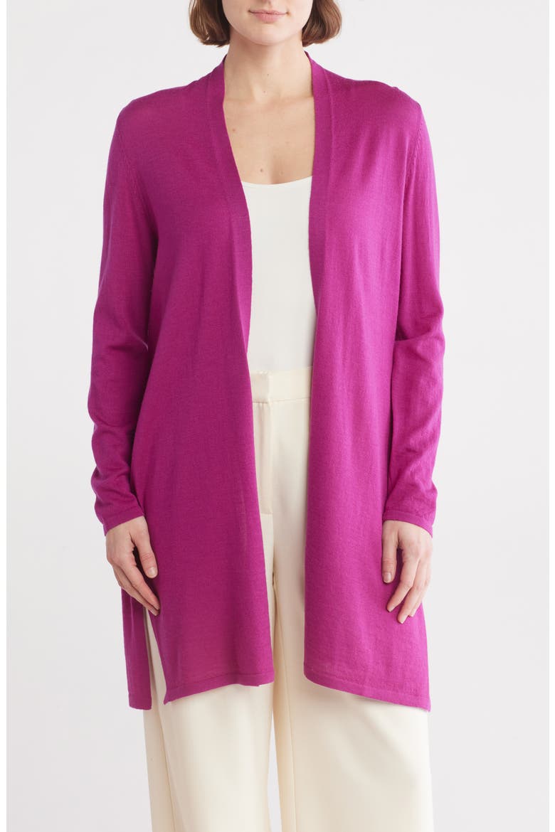 Open Front Merino Wool Cardigan, Main, color, CERISE