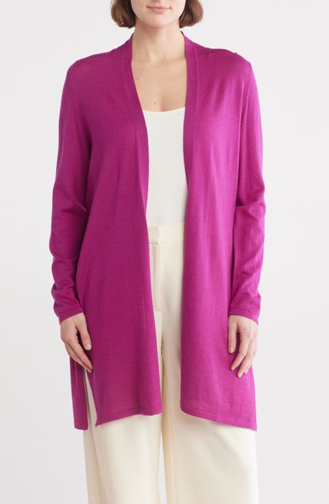 Open Front Merino Wool Cardigan