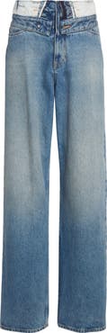 MM6 Maison Margiela Released Waistband Straight Leg Jeans