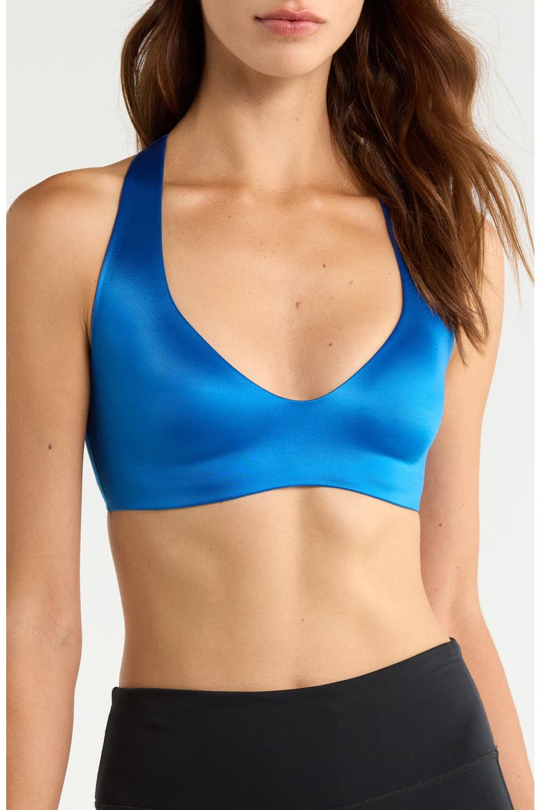 Shine V-Neck Bra, Main, color, NSKM COBALT