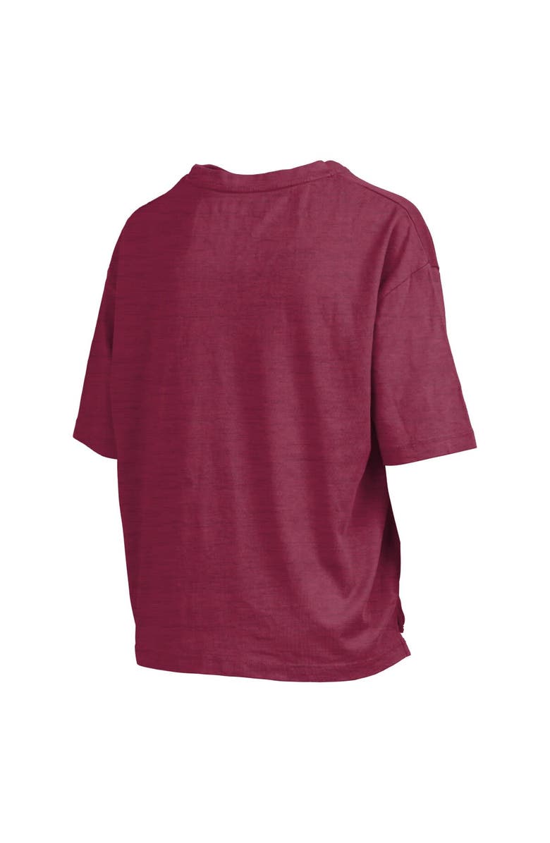 PRESSBOX Women's Pressbox Garnet South Carolina Gamecocks Nelson Arch Over Logo Waist Length Oversized Slub T-Shirt, Alternate, color, Garnet