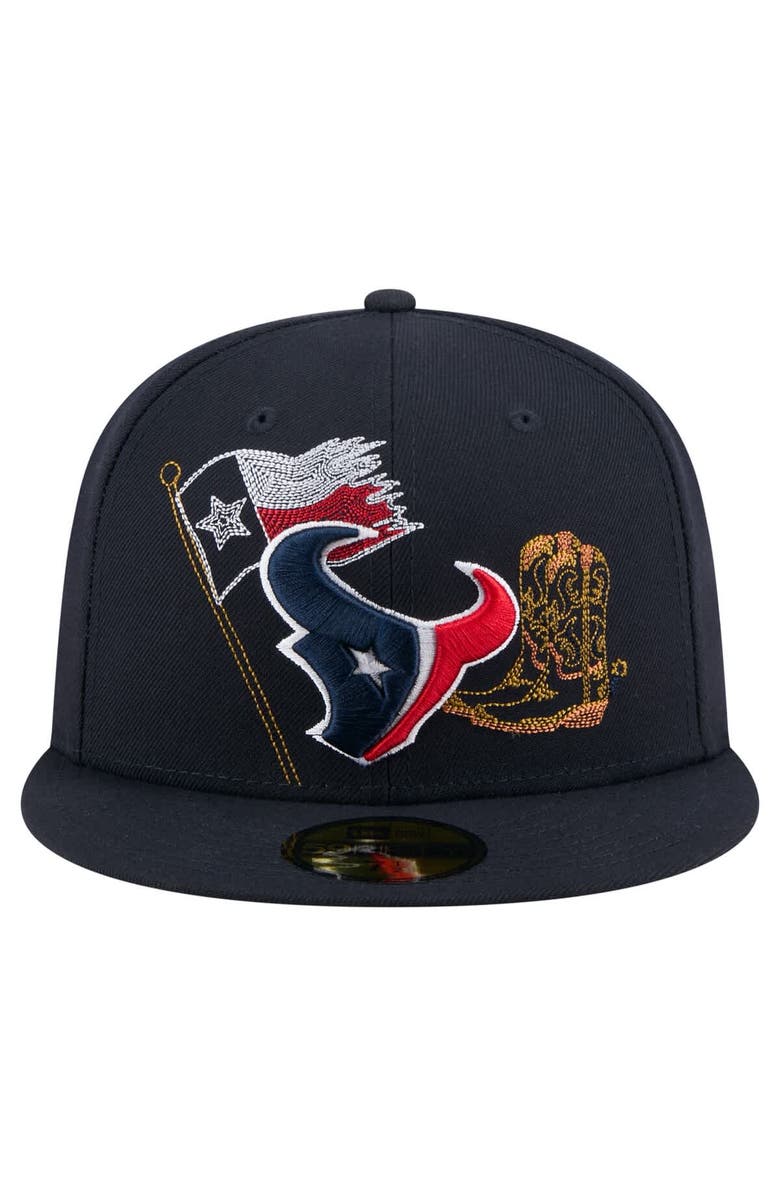 New Era Men's New Era Navy Houston Texans State Stitch 59FIFTY Fitted Hat, Alternate, color, 