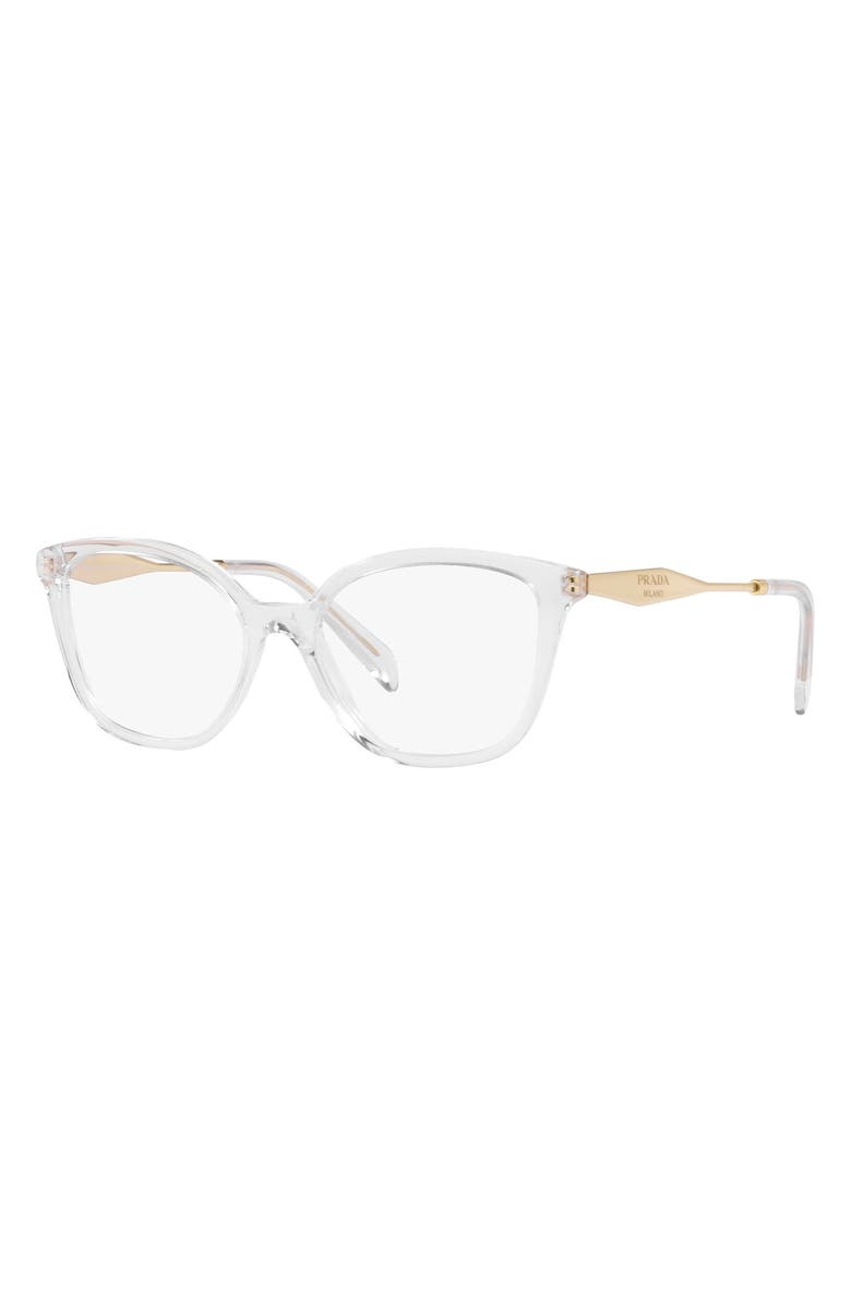 Prada 56mm Butterfly Optical Glasses, Alternate, color, Crystal