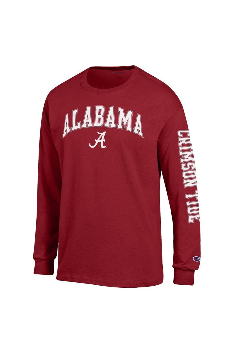 Champion Men's Champion  Crimson Alabama Crimson Tide Arch Over Logo 2-Hit Long Sleeve T-Shirt, Alternate, color, Crimson