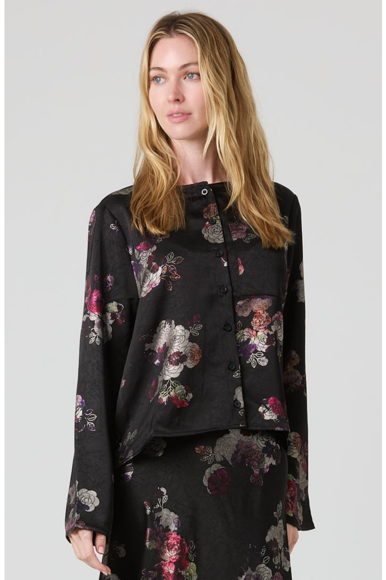 Olivia Blouse, Main, color, Black Floral