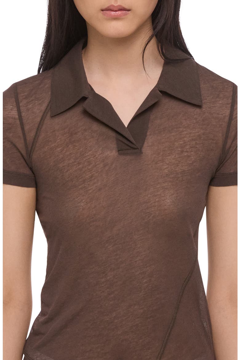 Zerosca Sheer Modal Twisted Polo, Alternate, color, BISTRE