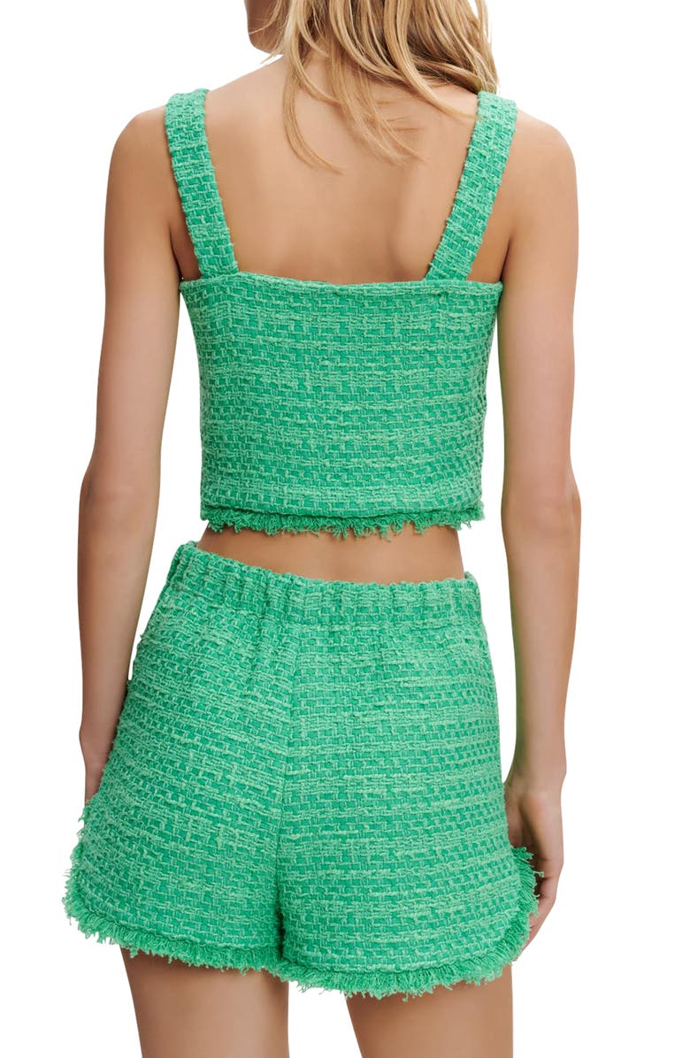 maje Livete Tweed Button-Up Crop Top, Alternate, color,
