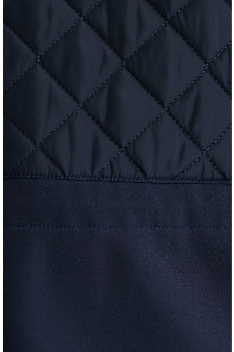 Mixed Media Quilted Jacket, Alternate, color, NAVY