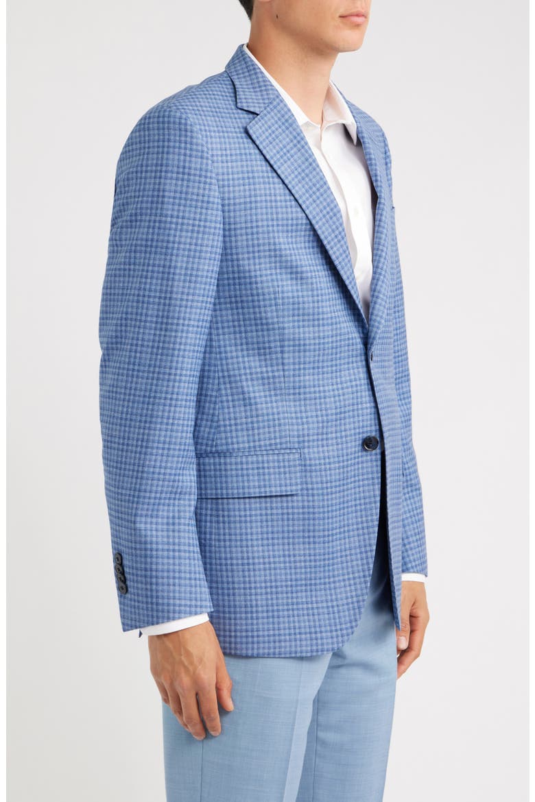 Flynn Classic Fit Light Blue Check Wool Sport Coat, Alternate, color, LIGHT BLUE
