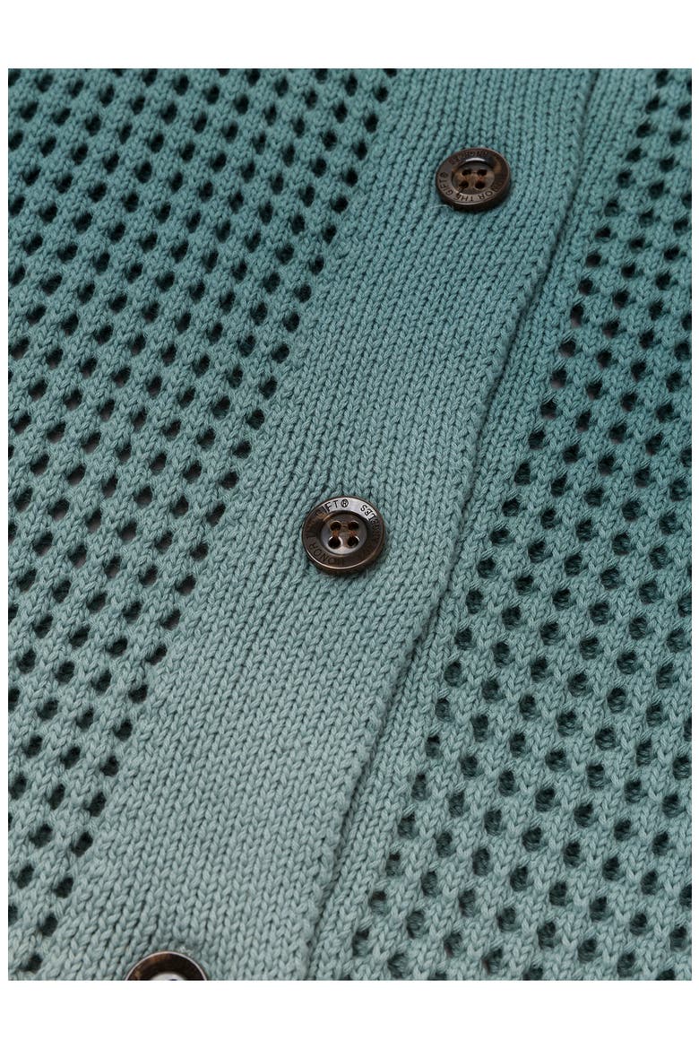 Ombré Open Stitch Button-Up Shirt, Alternate, color, GREEN