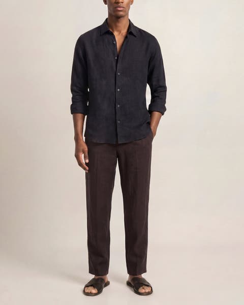 Giles Lino Tailored Fit Italian Linen Shirt