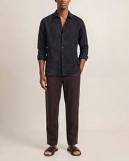 Orlebar Brown Giles Lino Tailored Fit Italian Linen Shirt