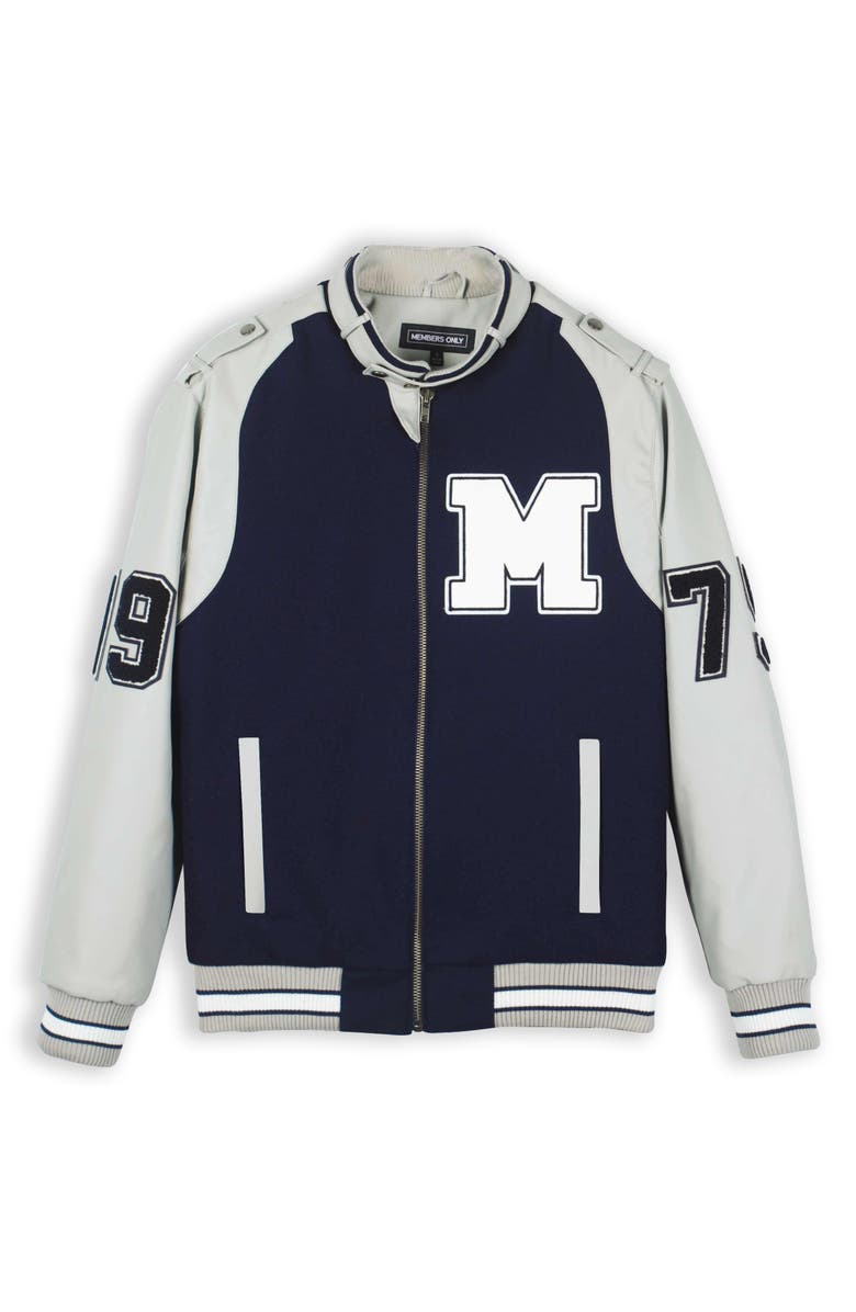 Members Only Varsity Jacket, Alternate, color, Navy