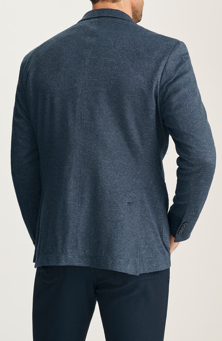 34 Heritage Matteo Slim Fit Navy Mélange Cotton & Linen Piqué Sport Coat, Alternate, color, Navy