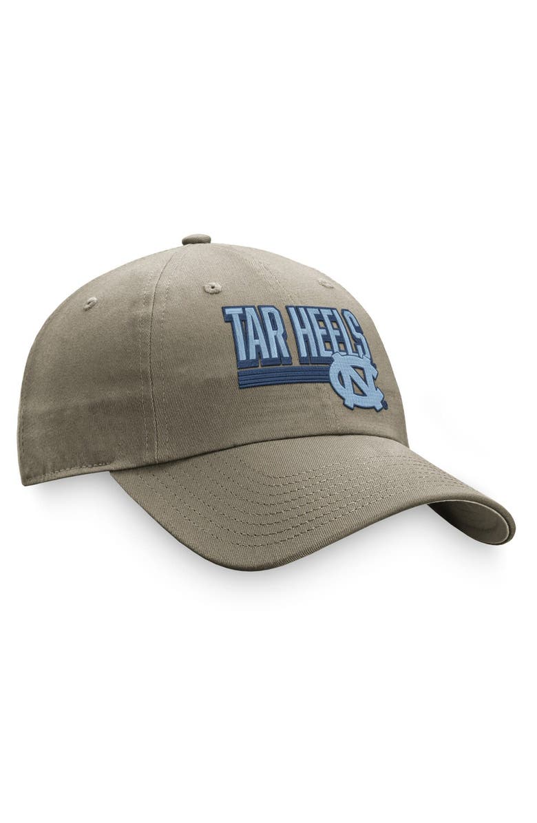 TOP OF THE WORLD Men's Top of the World Khaki North Carolina Tar Heels Slice Adjustable Hat, Alternate, color,