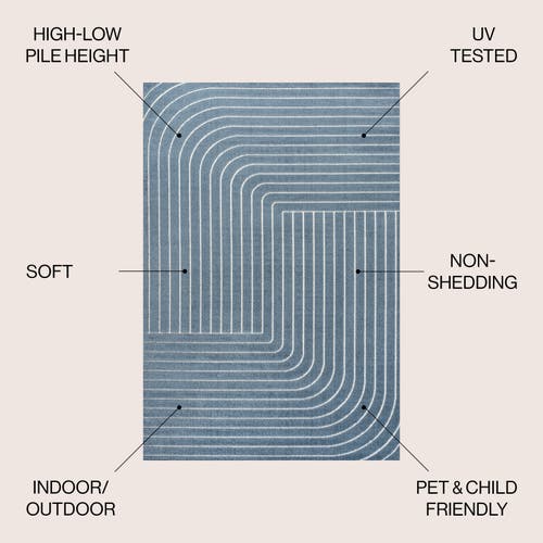 Jonathan Y Odense High-low Minimalist Angle Geometric Indoor/outdoor Area Rug In Dark Blue/cream