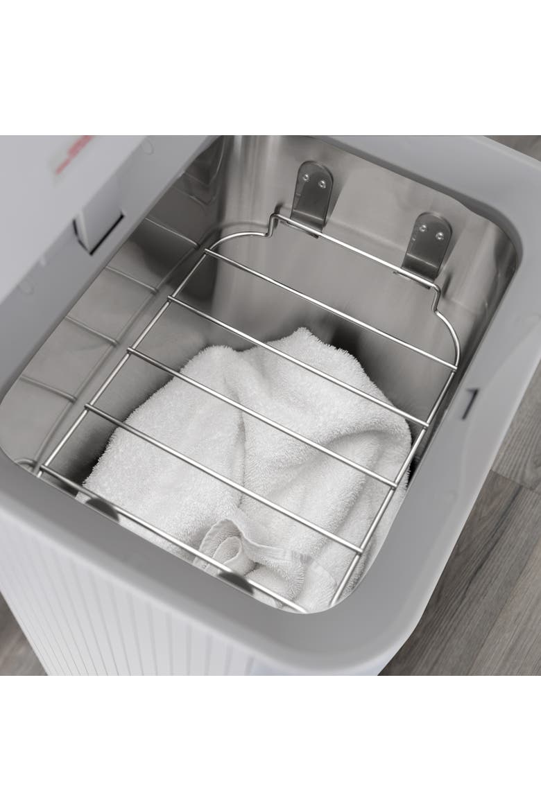 Fabric-Wrapped Modern Lux Towel Warmer, 24L Stainless-Steel Tub, Alternate, color, Gray