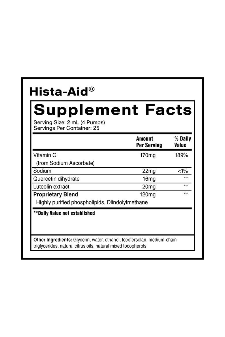 Nanoemulsified Hista-Aid Vitamin C Quercetin and Luteolin Liquid Supplement, Alternate, color, None