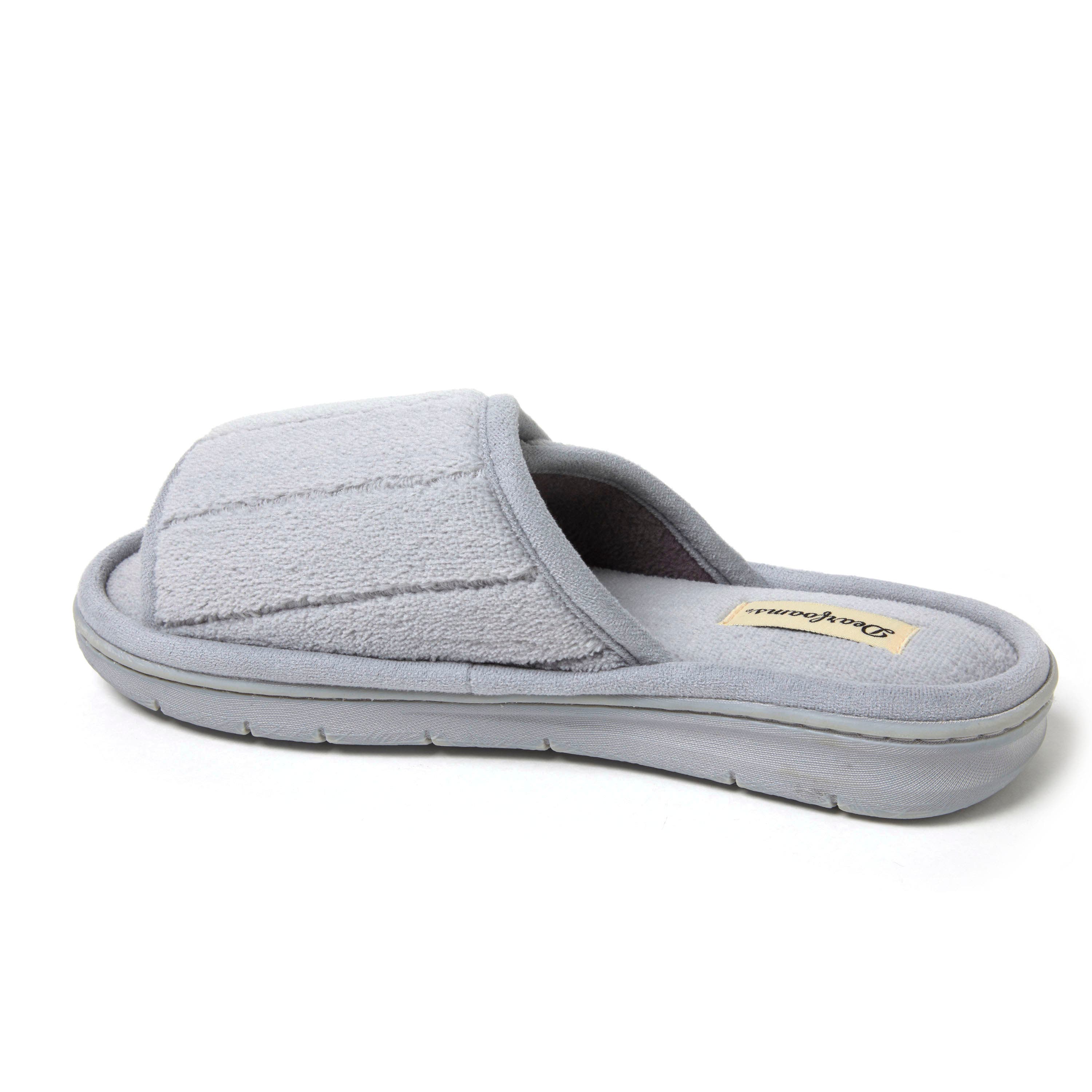 DEARFOAMS Mickey Terry Adjustable Shower Slide Slipper, Alternate, color, Sleet