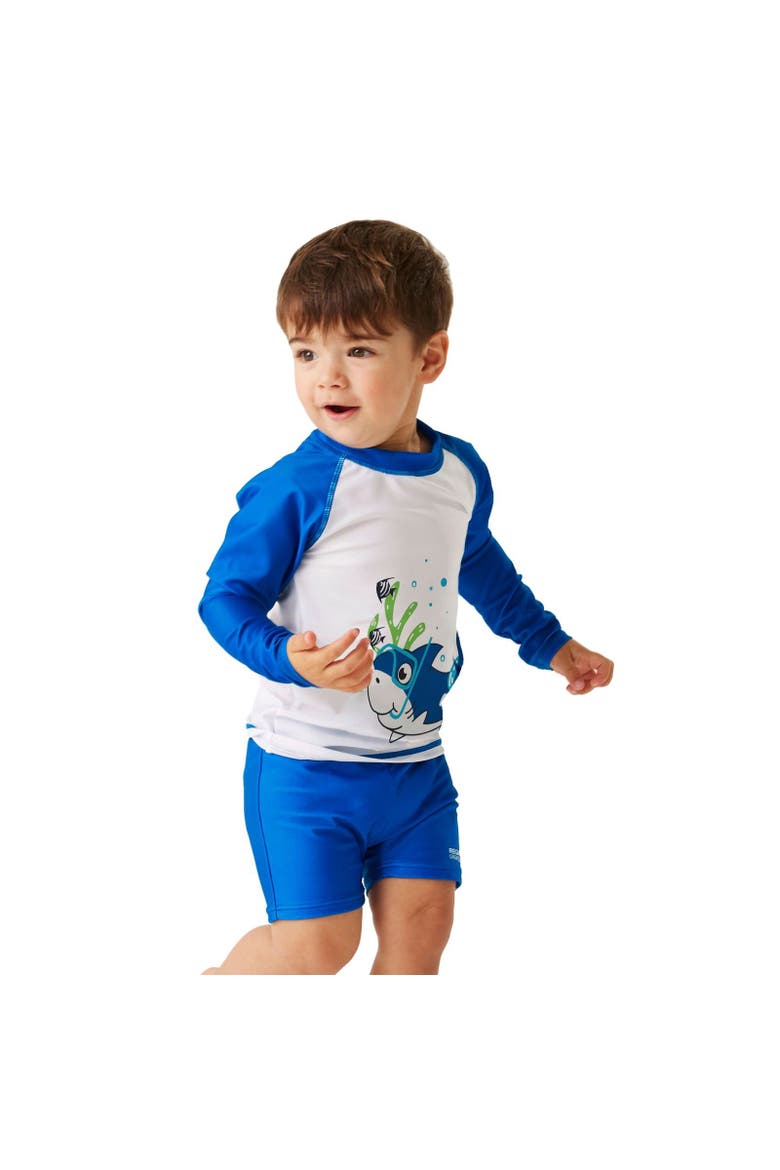 Childrens/Kids Bubbles The Shark Rash Suit, Main, color, Hawaiian Blue