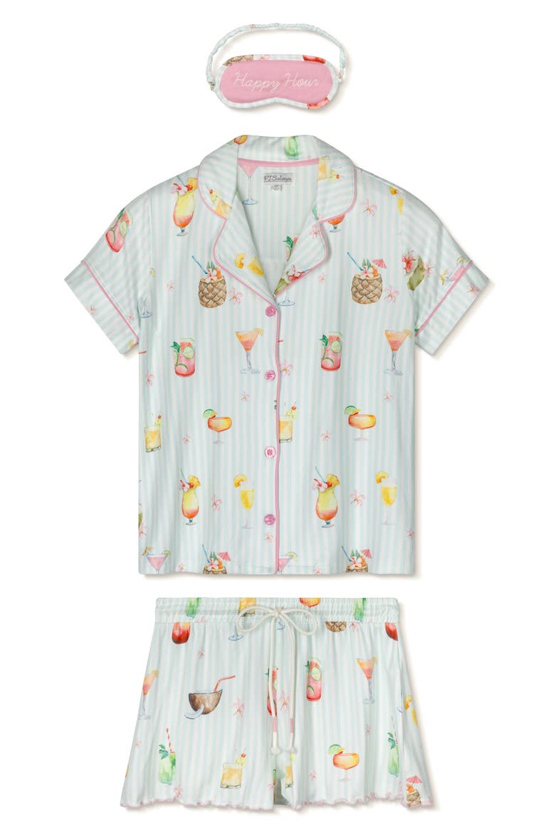 It's Five Somewhere Short Pajamas, Alternate, color, LIGHT AQUA