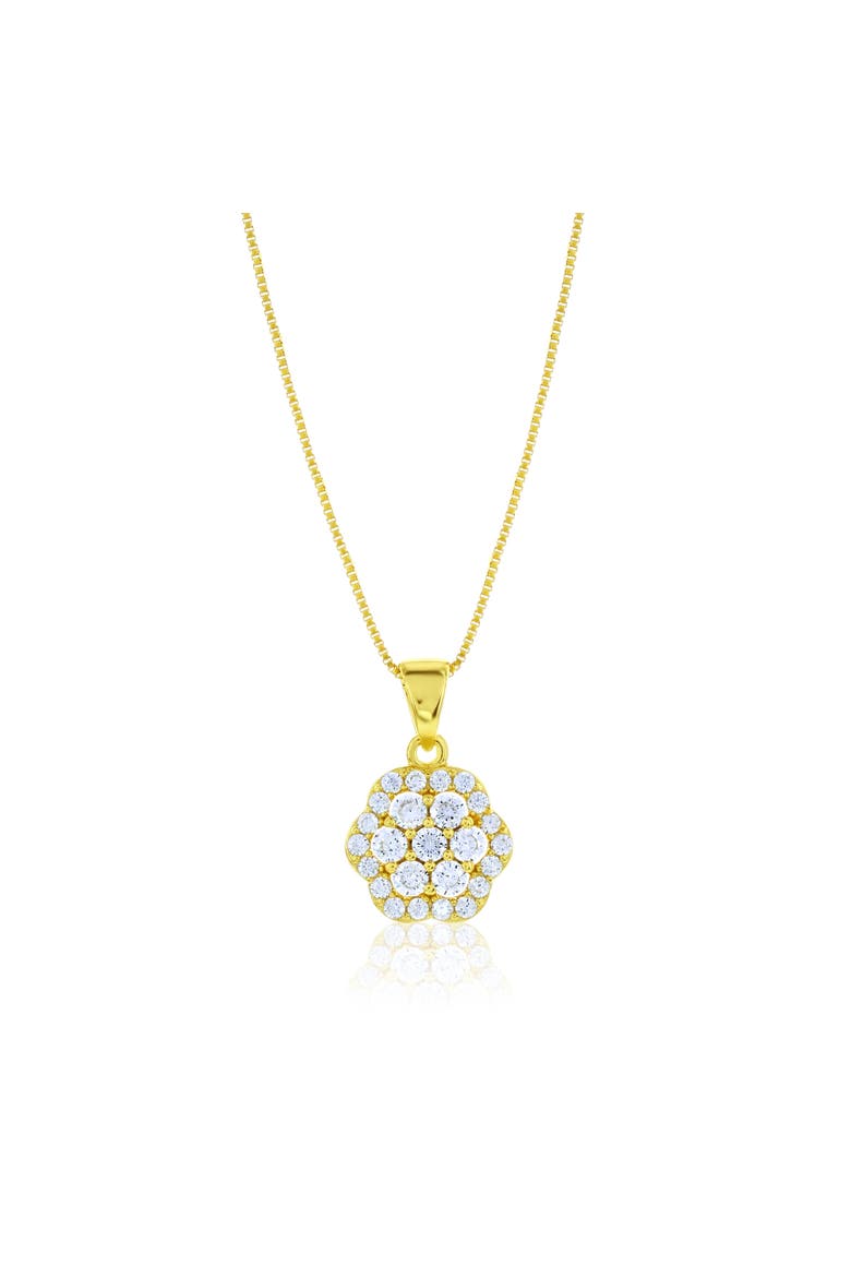 Crystal Cluster Pendant Necklace, Main, color, Gold